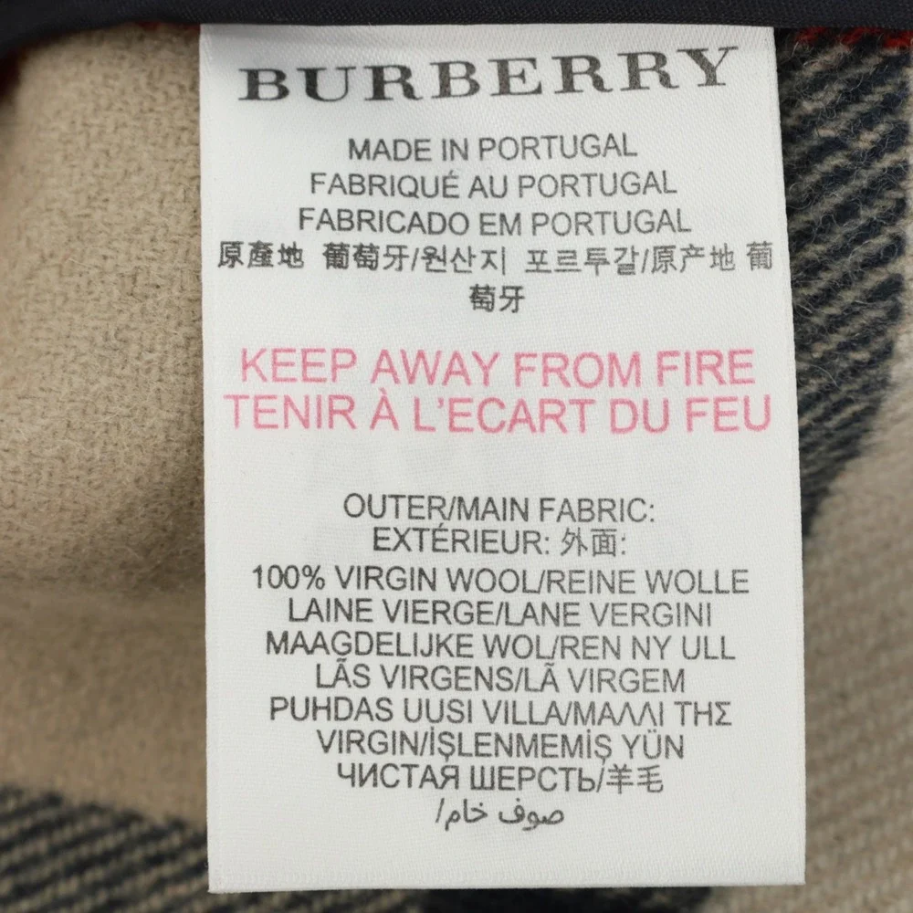 Burberry Children Wool Duffle Coat Hooded Nova Check Lining 6M Designer Luxury‎